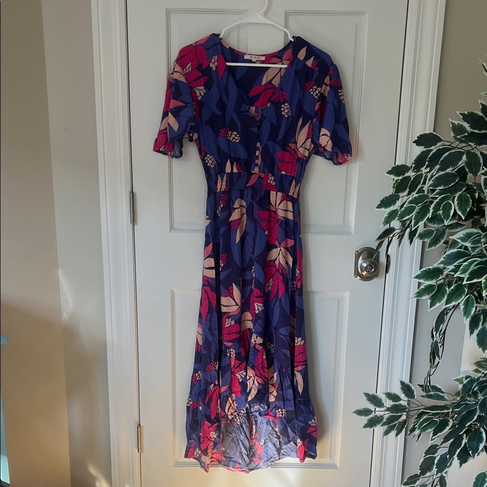 Abel the Label High-Low Floral Dress in Blue and Pink Size Small